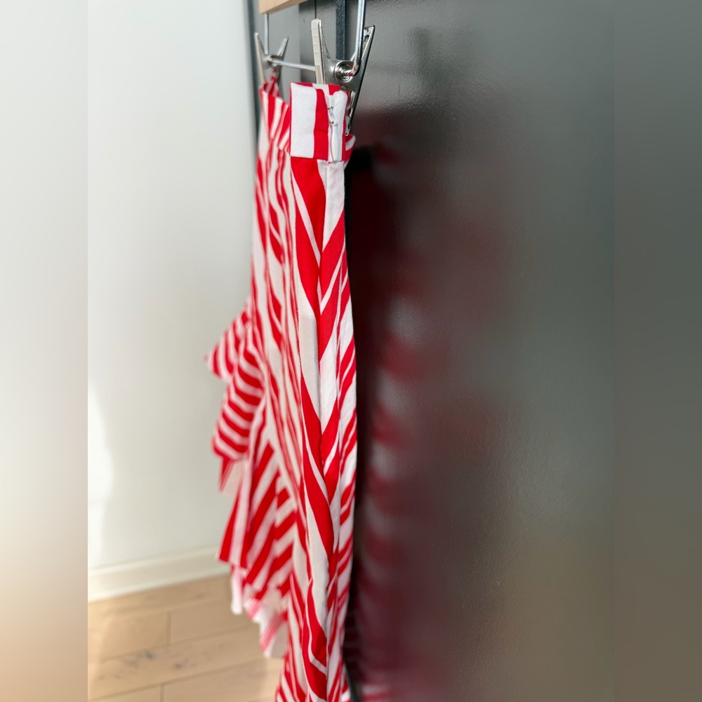 Zara | Asymmetrical Red and White Striped Skirt | M | NWT - Picture 7 of 11